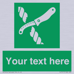 Custom sign safe condition Liferaft knife